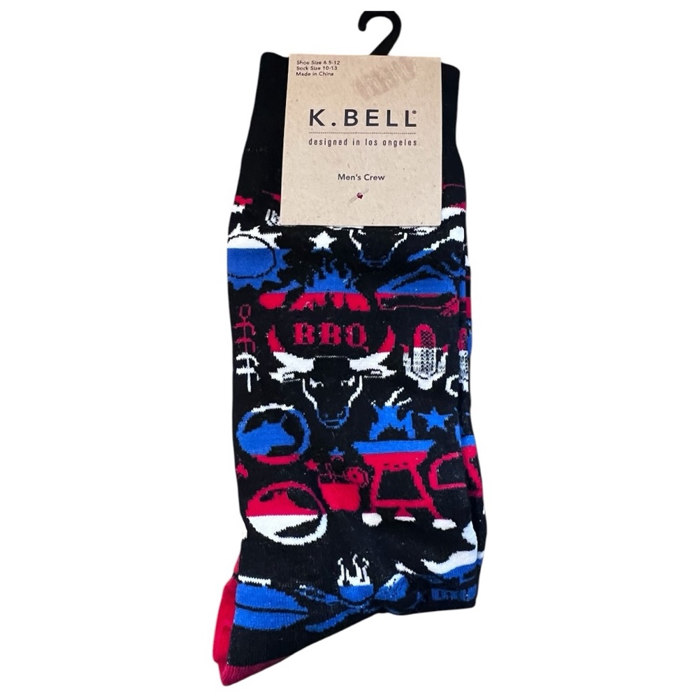 K. Bell Men’s Novelty Crew Socks BBQ Barbecue